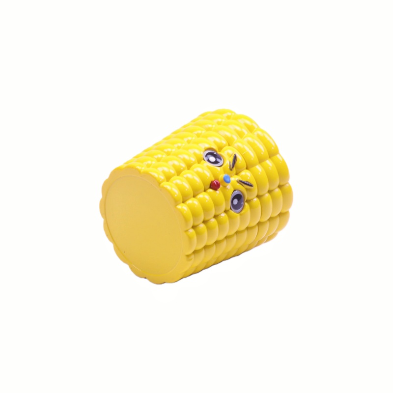 4 Piece Cone-Shaped Spill-Proof Magnetic Grinder Portable Corn Design Magnetic Seal Tobacco Grinder Cartoon Corn-Shaped 4-Layer Magnetic Grinder 4-Tier Corn Herb Grinder with Removable Mesh Screen
