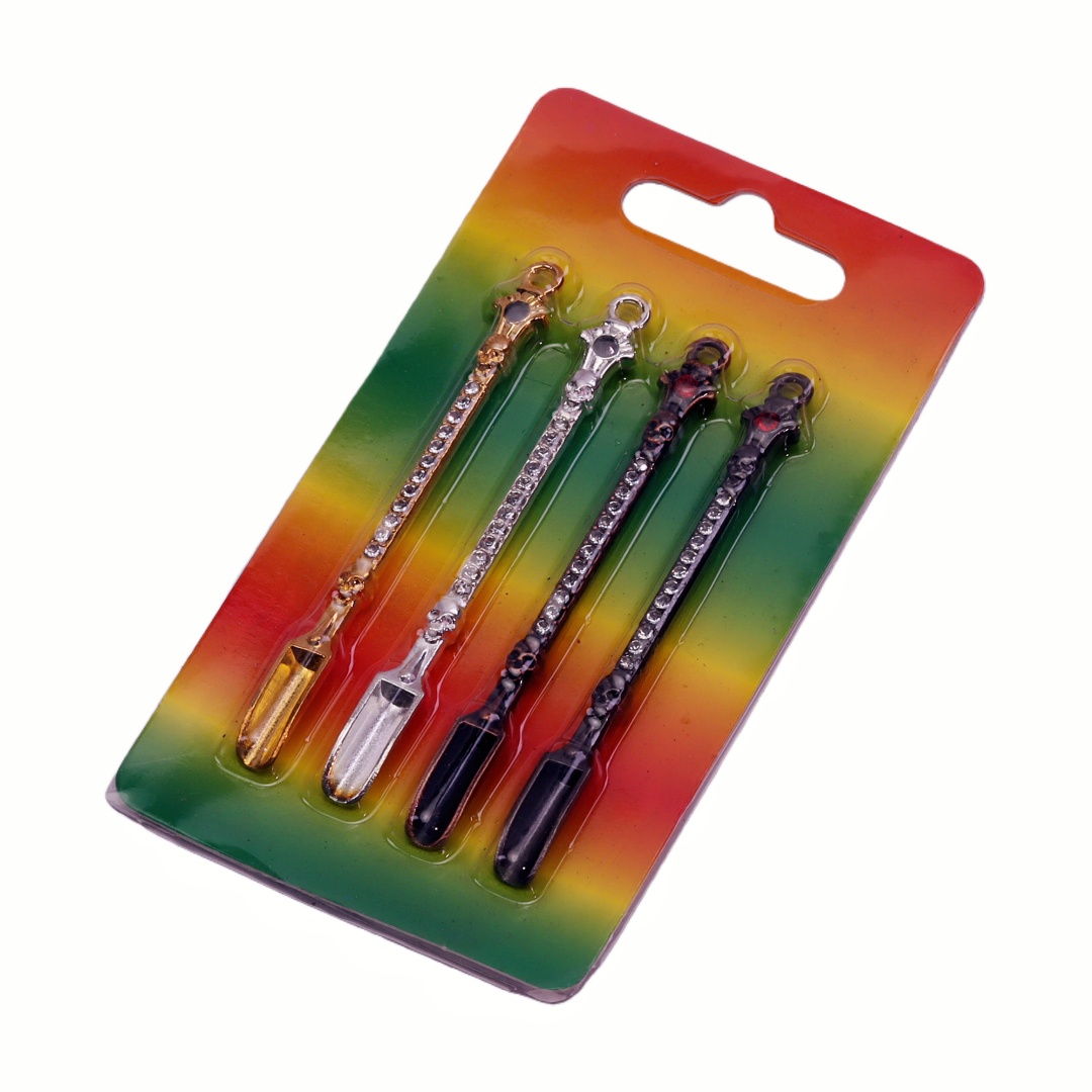 4 Pack Bling Rhinestone Decorated Mini Scoop Metal Mini Shovel Spoon Medicine Spoon Micro Debugging Shovel Dessert Salt Teaspoon Mini Powder Spoon Crystal Studded Powder Dispenser Spoon for Smoking