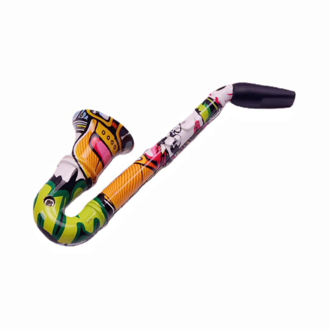 6 Pack Saxophone Pipe Set Saxophone Smoking Pipe Kit Axophone Tobacco Pipe Set Sax-shaped Hand Pipe Kit
