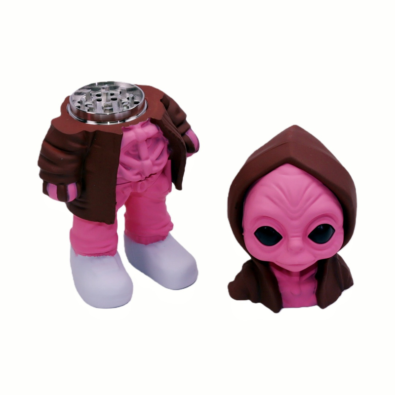 4-piece Yoda Humanoid Herb Mill with Pollen Catcher Cute Yoda Hoodie Grinder with Magnetic Lid Jedi Master Yoda Herb Mill Yoda Hoodie Humanoid Herb Grinder Star Wars Yoda Shaped Herb Crusher Yoda Fi