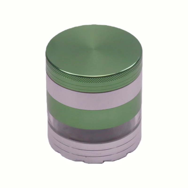 Durable Heavy Duty Solid Top 5 Pieces Diamond-Sharp Teeth Aluminum Alloy Portable Easy-Clean Design Weed Grinder With Flashing LED Light