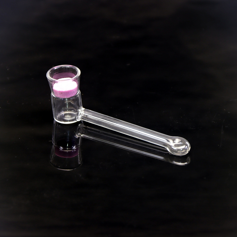 Set of 2 Portable Hand Blown Quartz Mesh Glass Pipe for Wax Quartz Screen Disc Compact Glass Pipe for Smoking