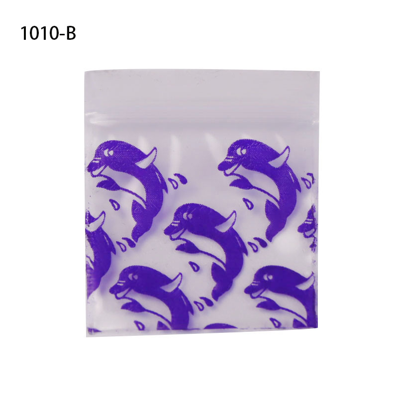 1 Pack Of 100 Pieces Clear 1010# One Side Printed Design 4 MIL LDPE Water Proof Zip Bag