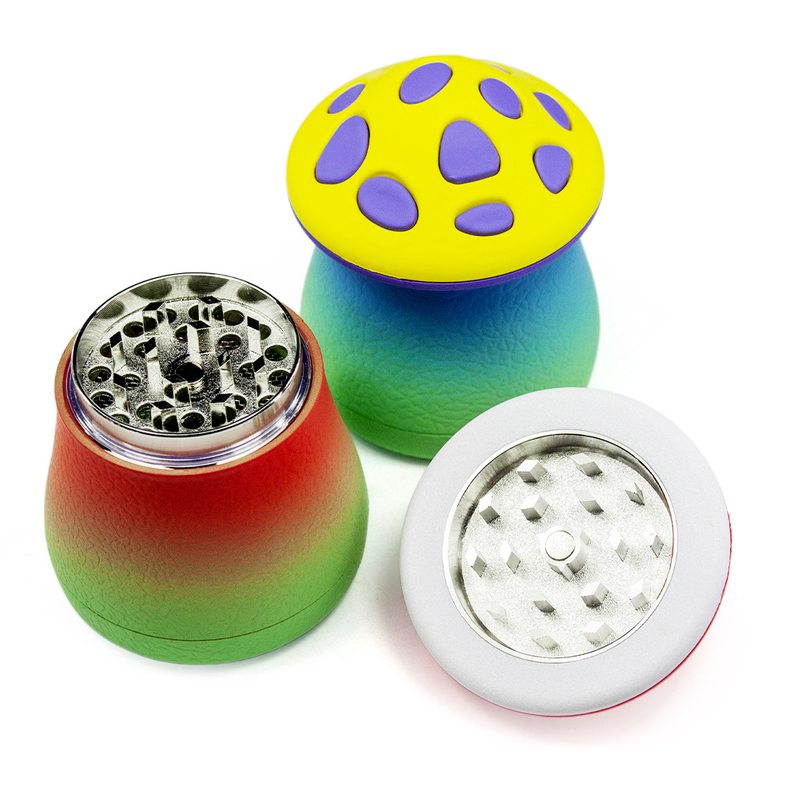 Multi-Color 3 Pieces Funny Mushroom Herb Grinders