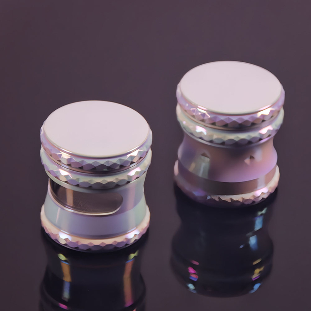 ​Metal Alloy 4 Layers Colour White With Window Portable for Smoking Tobacco Spice Grinder