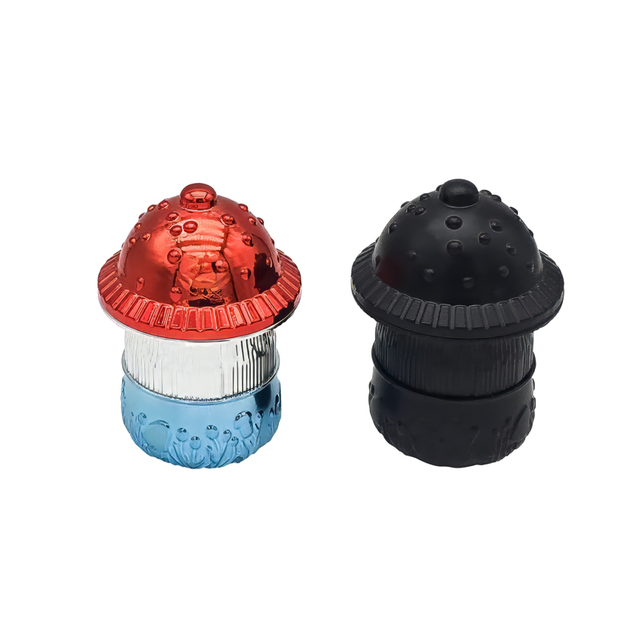 3 Parts Colorful Mushroom Shaped Zinc Alloy Herb Grinders