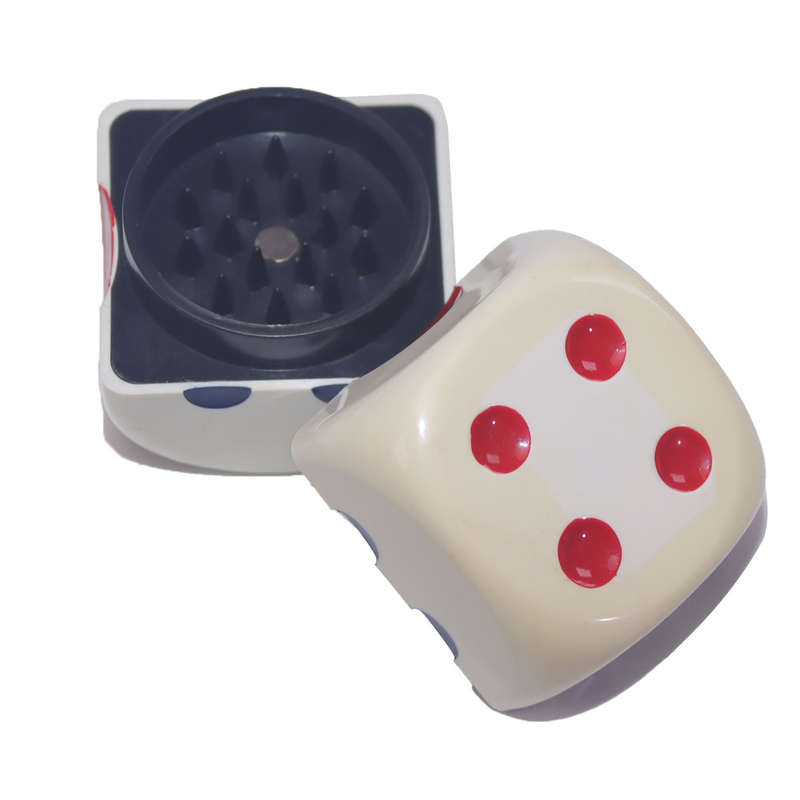 2 Parts Magnetic Dice Shaped Plastic Herb Handmuller