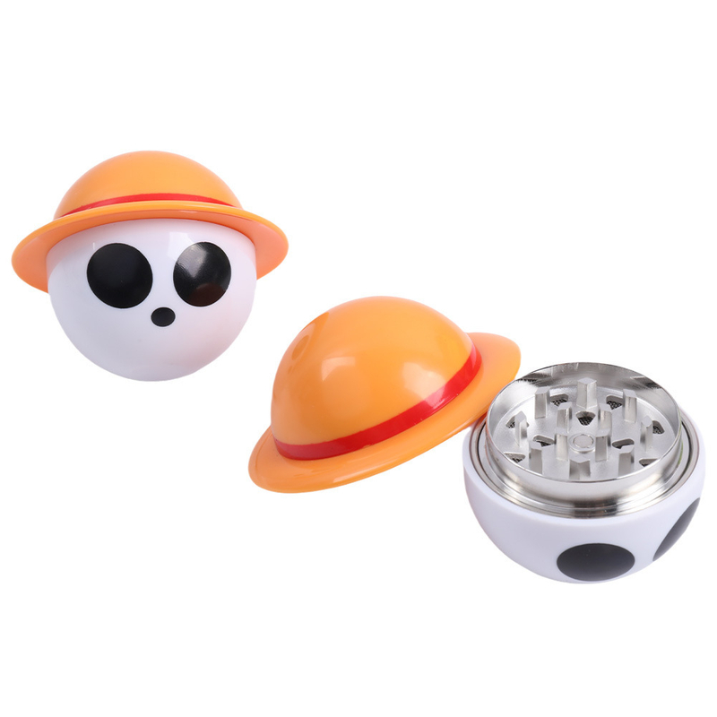 Creative Cartoon Design Grinder 3 Parts Tobacco Grinder Accessories Herb Metal Grinder with Plastic Cap