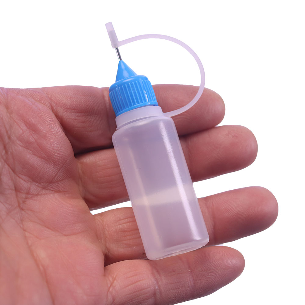 5 Pack 15ml Plastic Pet Dropper Bottle Squeezable Bottle Needle Tip With 2 Mini Funnel for Oil Glue Painting