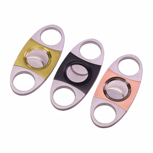 Durable 2 Blades Premium Stainless Steel Cigar Cutter Portable V-cut Cigar Cutter V Shape Cigar Cutter 3 in 1 Cigar Cutter Cigar Cutter Lighter