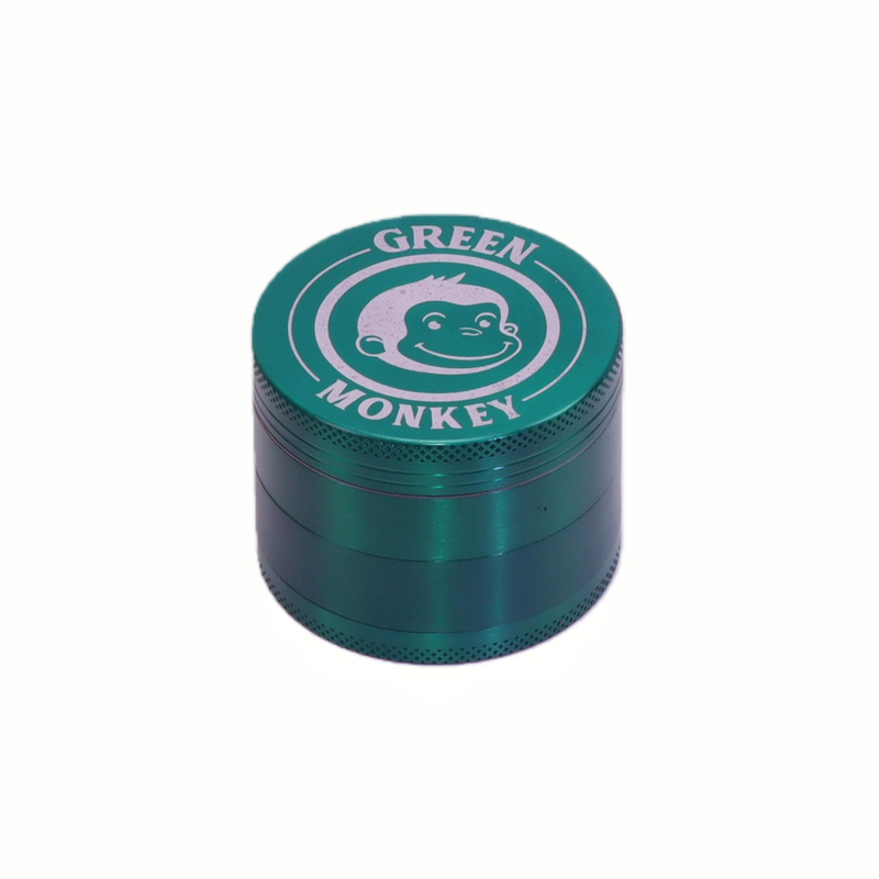 2.2" 4 Parts Zinc Green Monkey Herb Grinder Capuchin Grinder Kief Catch Herb Grinder Magnetic Lid Herb Grinder UKETA Herb Grinder