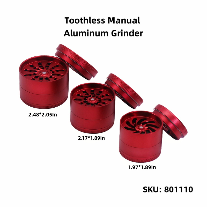 Matte Finish 4-layer Toothless Aluminum Alloy Herb Grinder New Design Toothless Tobacco Grinder with Matte Exterior 4-piece Toothless Aluminum Alloy Spice Grinder for Weed
