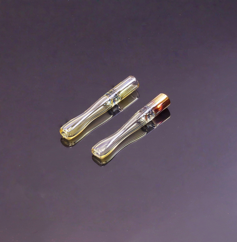 3" Silver Gold Smoked Glass Chillum 4" Fumed Silver Gold Pyrex Glass Chillum Color Changing Fumed Gold Silver Handcrafted Glass Chillum Kit