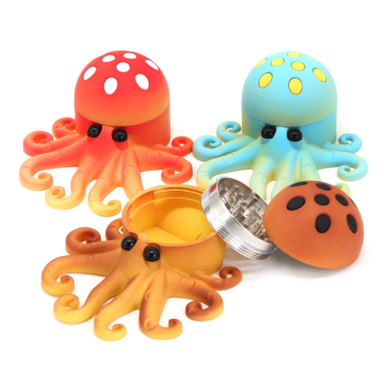 Good Selller 3 Parts Colorful Octopus Herb Grinder;3 Parts Colorful Octopus Weed Grinder;3 Parts Colorful Octopus Handmuller