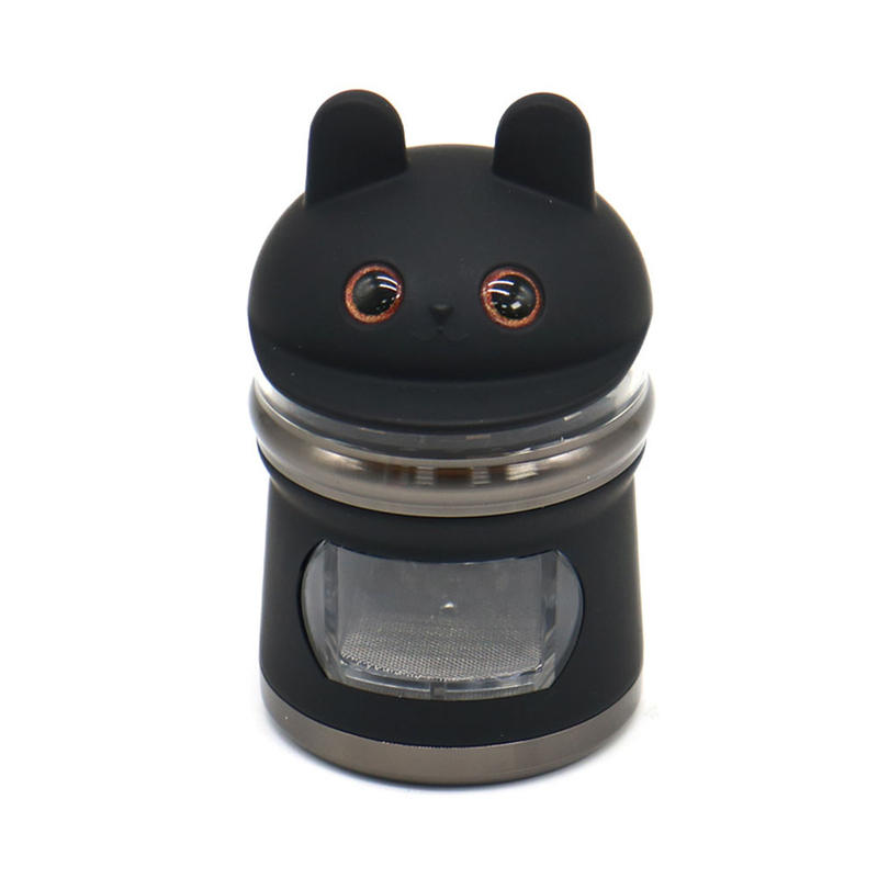 4 Parts Multi Colour Rabbit Head Visual Teeth Herb Grinder With Drawer ; Weed Grinder;Spice Grinder
