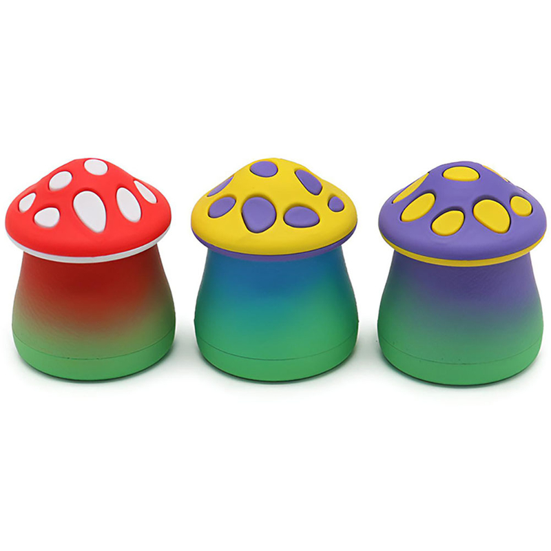 Multi-Color 3 Pieces Funny Mushroom Herb Grinders