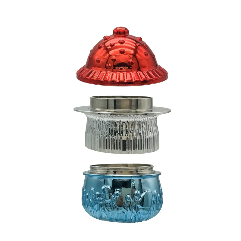 3 Parts Colorful Mushroom Shaped Zinc Alloy Herb Grinders