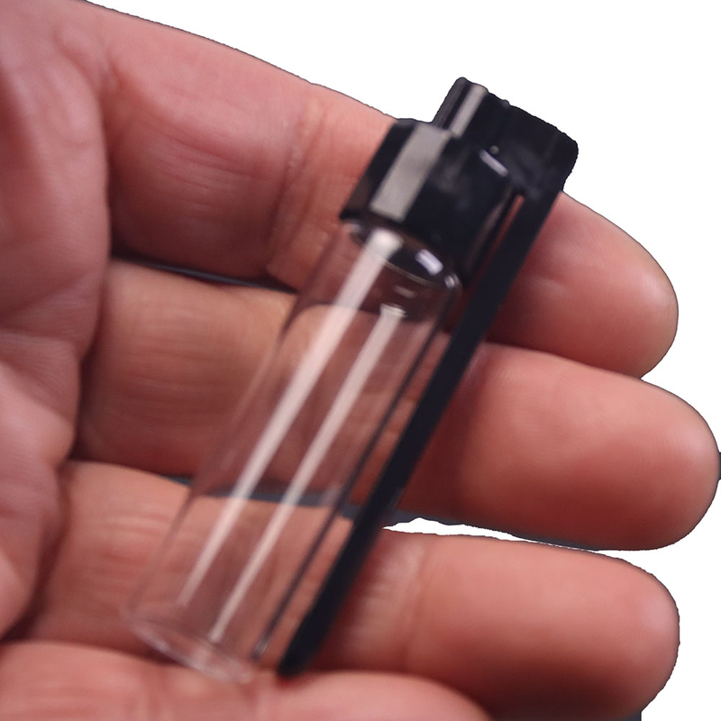 5 Pack Travel Spice Containers with Spoon Mini Bottle Spice Dispenser Glass Vial with Spoon Top Camping Outdoor Glass Set