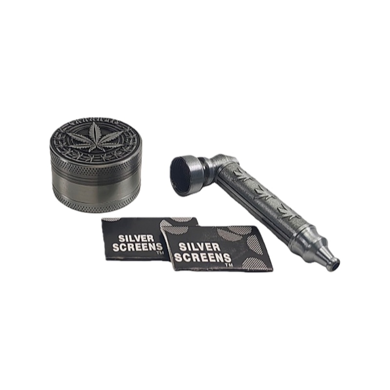 2" Ginrder Kit With Tobacco Pipe 2 Pack Brass Pipe Screen Fro Marijuana Weed Grinder Kit Grinder Pipe Bundle Grinder Pipe Pack Package