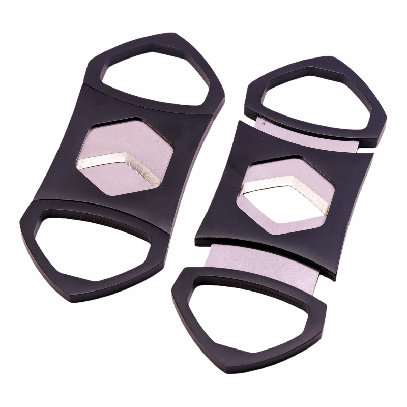 Durable 2 Blades Premium Stainless Steel Cigar Cutter Portable Cigar Cutter Luxury Cigar Cutter Guillotine Cigar Cutter for Travel