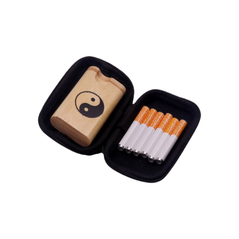 Pattern Marijuana Dugout One Hitter Smoking Pipe Kit Wooden Dugout One Hitter Box Bat Smoking Pipe Kit