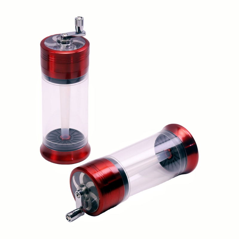 Hand Crank Conical Cigarette Tube Filling Grinder Transparent Top Cover Tobacco Grinder Filler 2-in-1 Manual Tobacco Grinding & Cone Filling Machine