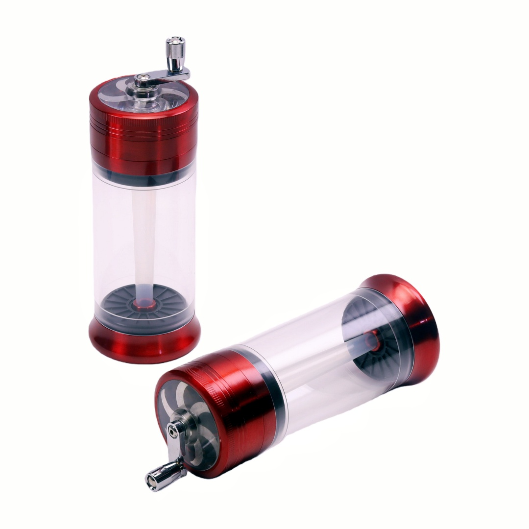Hand Crank Conical Cigarette Tube Filling Grinder Transparent Top Cover Tobacco Grinder Filler 2-in-1 Manual Tobacco Grinding & Cone Filling Machine