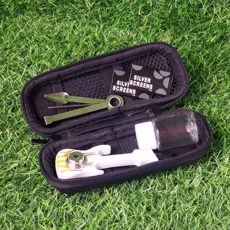 6 Pack Guitar Pipe Set Novelty Guitar Shaped Smoking Pipe Kit Portable Guitar Pipe Gift Set Guitar Style Tobacco Pipe Set