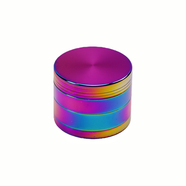 4 Parts 2.2 Inch High-Quality Iridescent Zinc Alloy Herb Grinder 2.2" Colorful Solid Top Zinc Alloy Tobacco Grinder Heavy Duty Rainbow Zinc Alloy 4-Piece Grinder