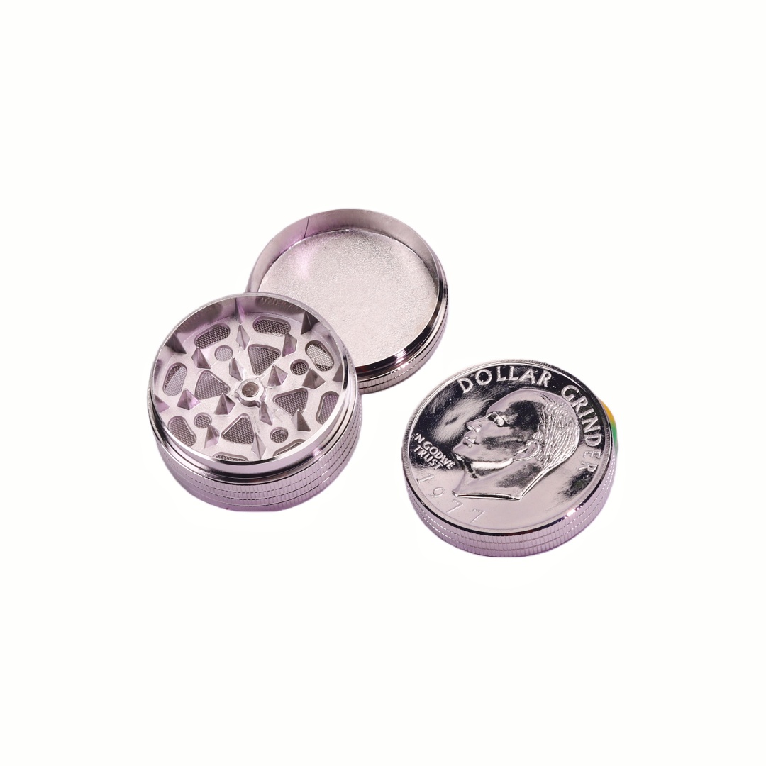 3-Layer Zinc Alloy Dollar Herb Grinder (Small & Large Sizes) 3-Layer Zinc Alloy Dollar Herb Grinder 3-Tier Zinc Alloy Herb Grinder with Dollar Design Small & Large Coin Shaped Weed Grinder