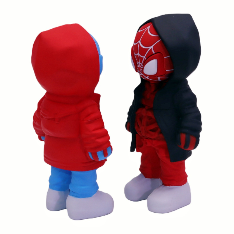 4 Parts Colorful Hooded Zip-up Spider-Man-shaped Herb Grinder Humanoid Hoodie Herb Mill Spider-Man Hoodie Grinder for Herbs Cartoon Hero Herb Crusher for Weed