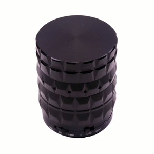 Innovative 5 Parts 2.6" Solid Top Aluminum Speaker Herb Grinder With Hidden Mesh Layer Sound Speaker Weed Grinder For Cannabis