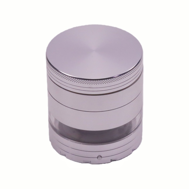 Durable Heavy Duty Solid Top 5 Pieces Diamond-Sharp Teeth Aluminum Alloy Portable Easy-Clean Design Weed Grinder With Flashing LED Light
