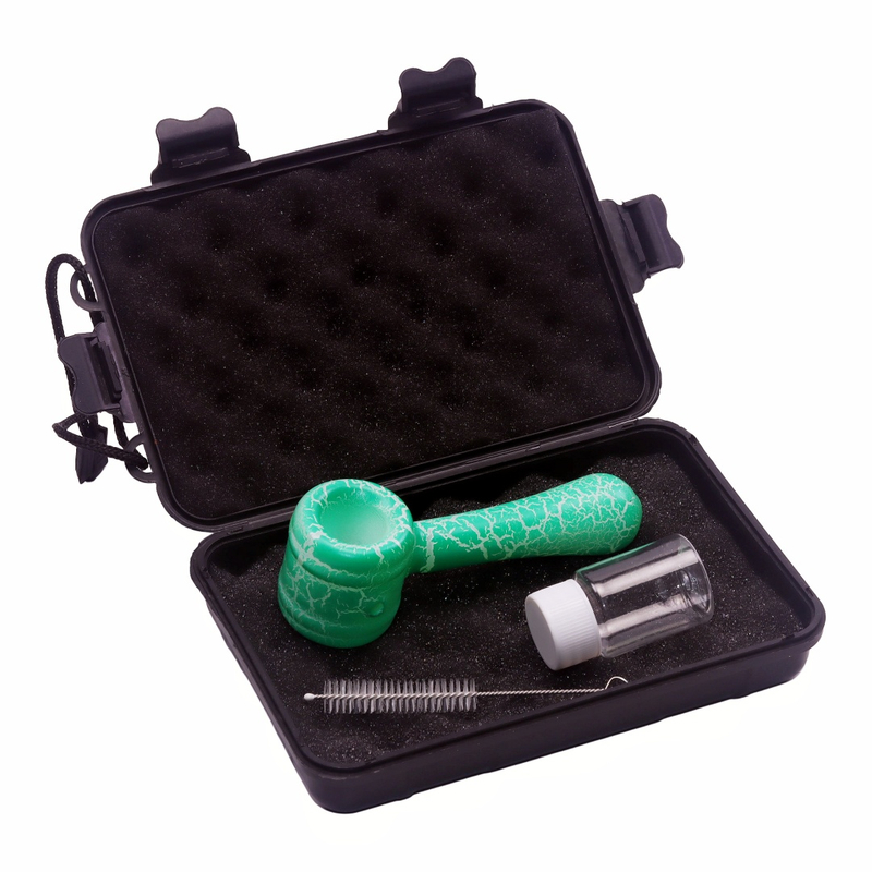 4.8 Inches Handmade Portable Colorful Cracked Texture Glass Pipe Or Travel & Collection