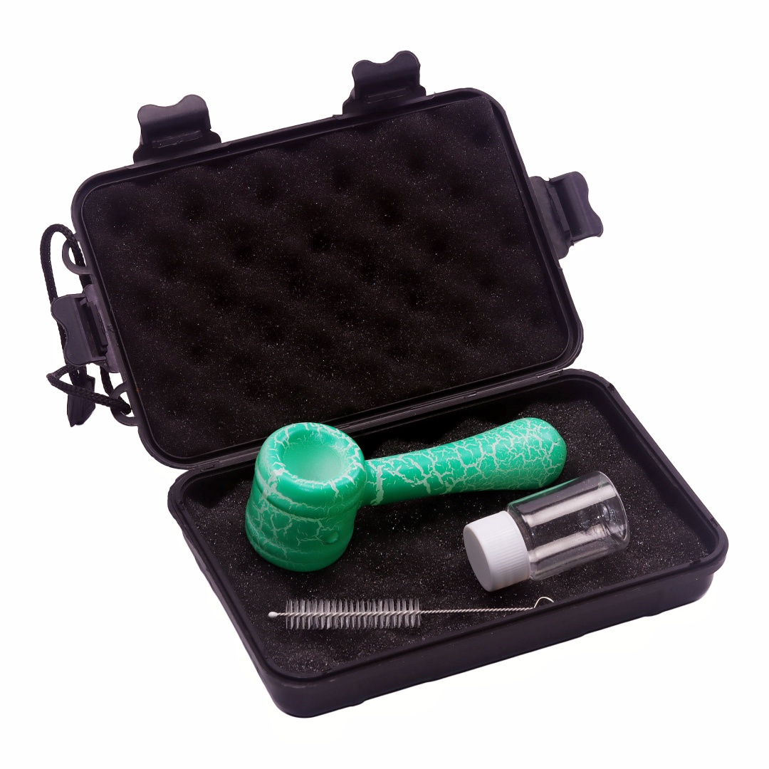 4.8 Inches Handmade Portable Colorful Cracked Texture Glass Pipe Or Travel & Collection