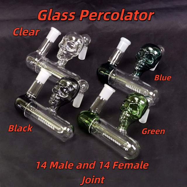 14mm Joint Skull Shape Borosilicate Glass Ash Catcher Filter 14mm Water Pipe Filter Attachment