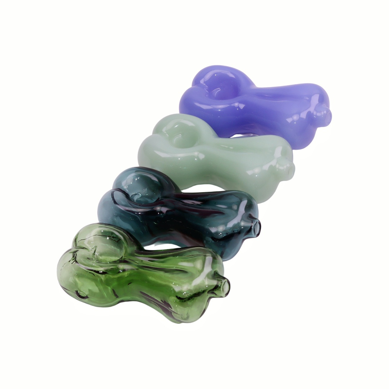 1 Pack of 3 Piece Sexy Body Hand-made Funny Glass Spoon Pipes with Brush Cleaner Storage Container Jar