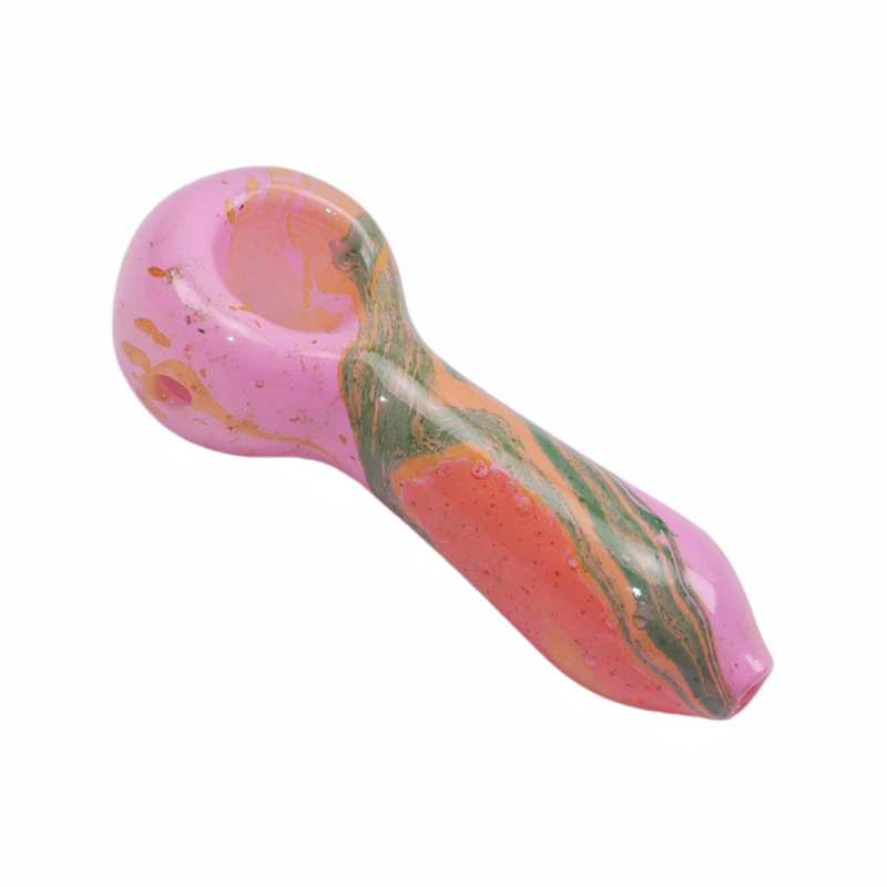 1 pack of 4 pieces colorful spoon glass pipe with cleaner Storage Container Kit Set For Smoking Travel