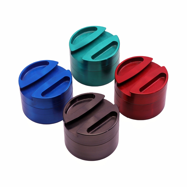 Jumbo 75mm 3 inches 4 parts Durable Solid Top Lid Rolling Paper Holder Zinc Alloy Tobacco Grinder for Weed