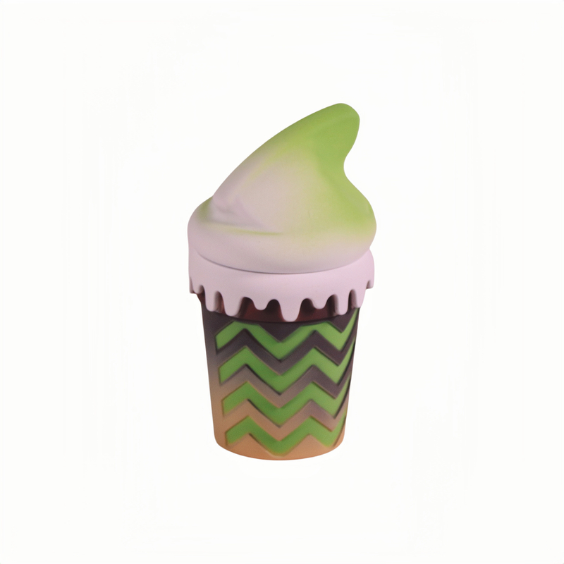 4 Parts Big Chamber Ice Cream Cone Shaped Herb Grinders; Multi Color Ice Cream Shaped Spice Grinder