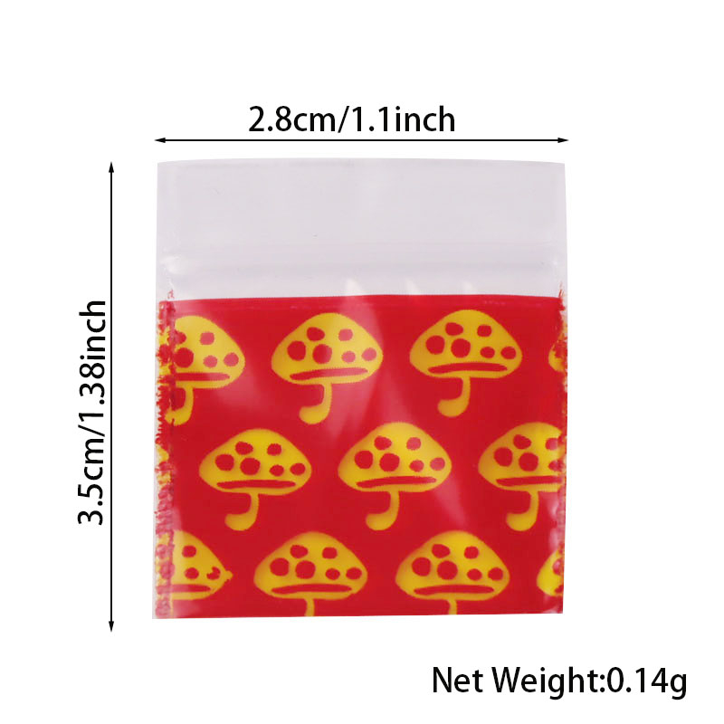1 Pack Of 100 Pieces Clear 1010# One Side Printed Design 4 MIL LDPE Water Proof Zip Bag