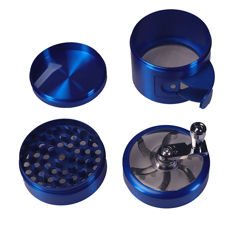 4 Color Available 4 Parts Zinc Herb Griner With Big Chamber and Dipenser Zinc Dispenser Grinder Handle Grinder With Dispenser