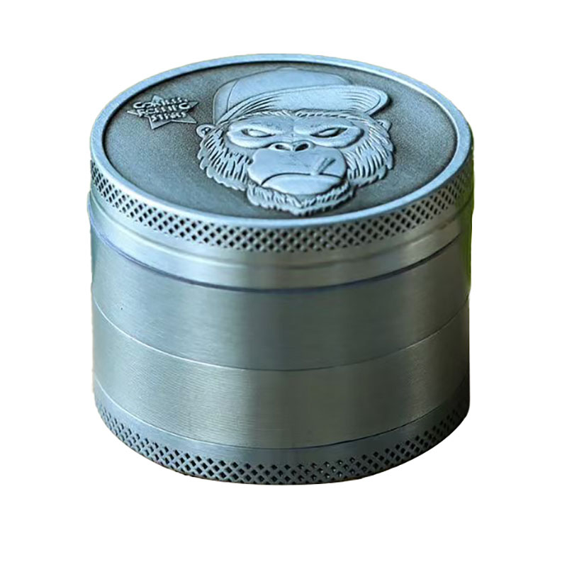 2.0 Inches 4 Parts Solid Top Gorilla Rolling Stars Zinc Alloy Herb Handmuller