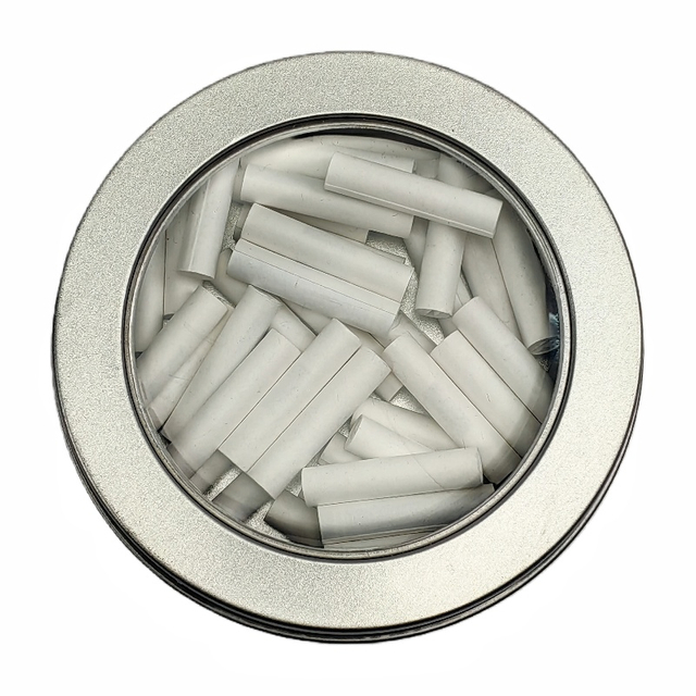 50pcs 80pcs 6MM Ceramic Activated Carbon Blank Paper Filter For Wooden Pipes In Tin Box