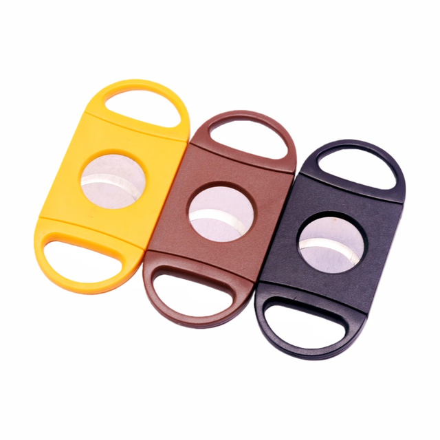 Durable Premium Stainless Steel Plastic Cigar Cutter Portable Blade Sharp Plastic Cigar Cutter Cheap Plastic Cigar Cutter