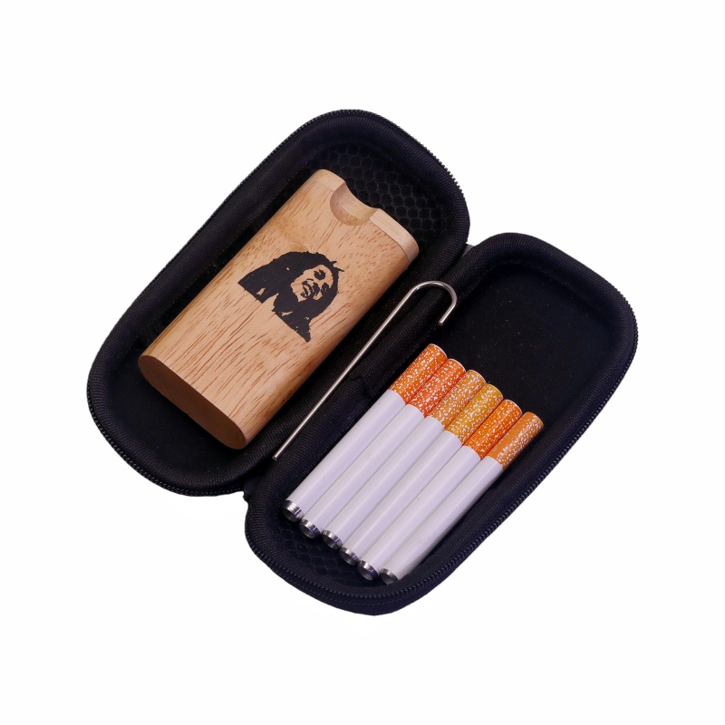 Pattern Weed Wooden Dugout One Hitter Smoking Pipe Kit Rosewood Pot Dugout One Hitter Box Bat Smoking Pipe Kit