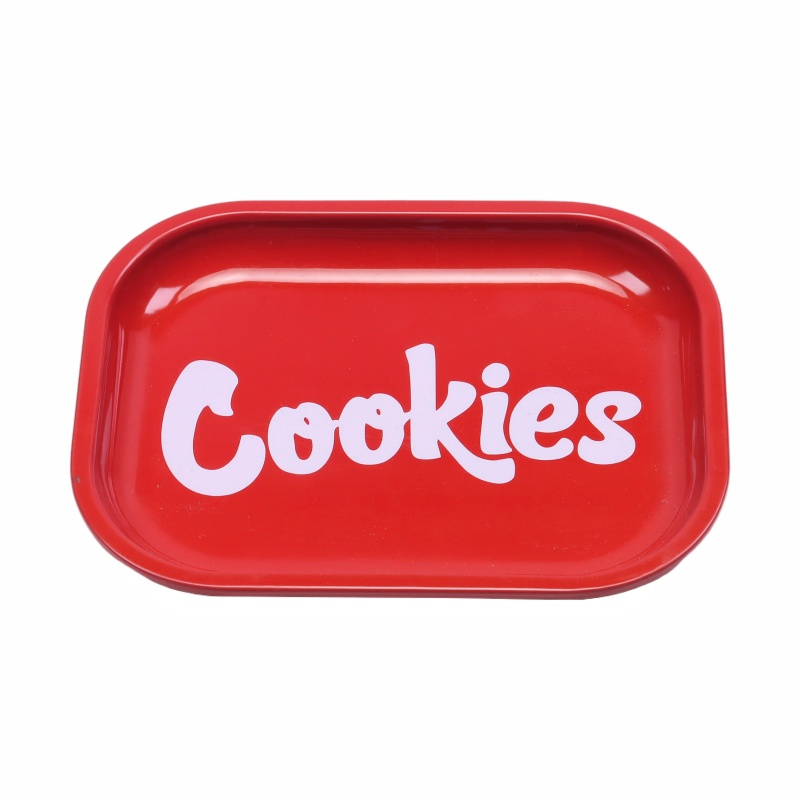 8 pack Red 7"*5" Durable Rolling Tin Tray Metal Cigarette Rolling Tray/Ashtray for Papers and Wraps Roll with Style and No More Spills Oreo Tobacco Grinder Hamburger Grinder Biscuit Grinder