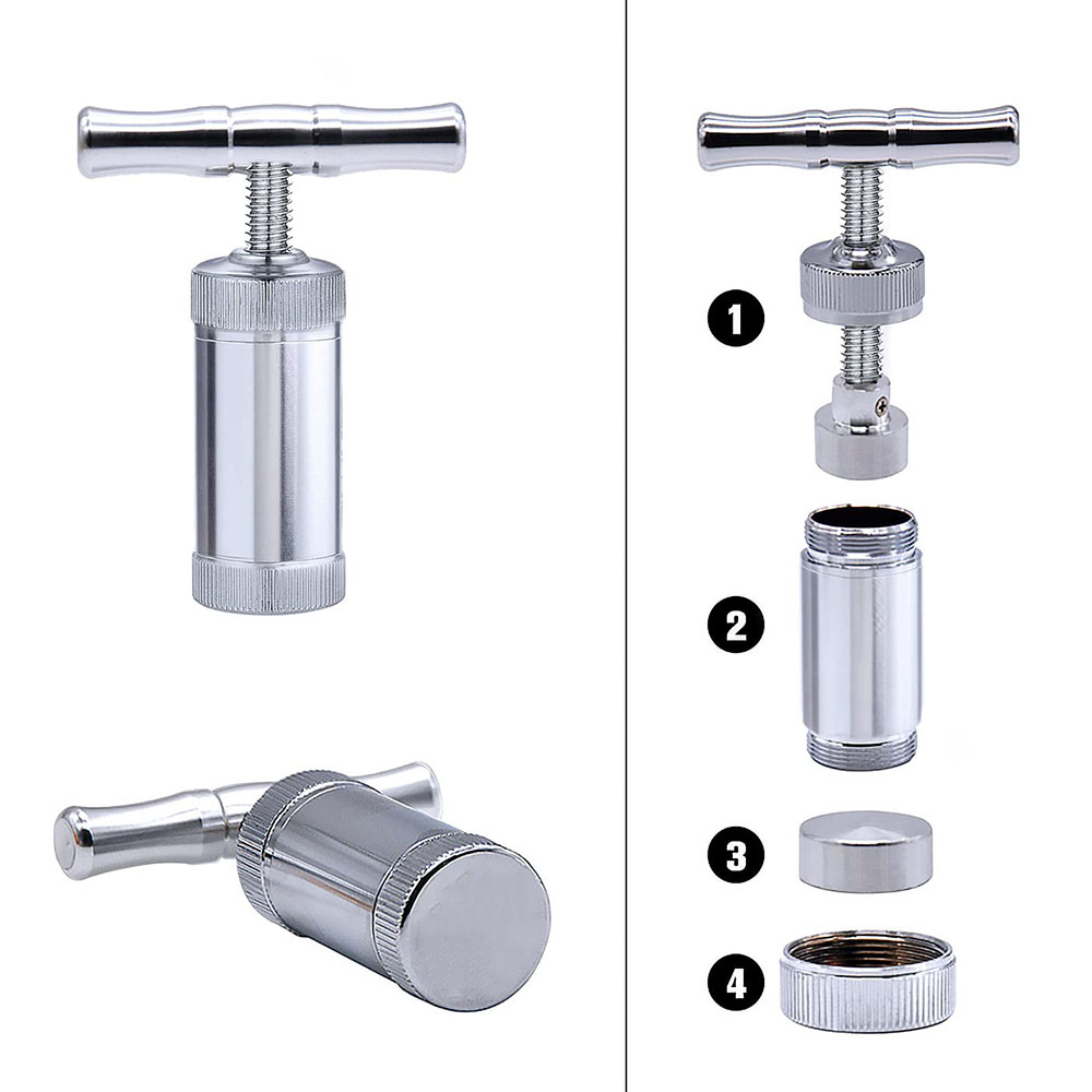 Durable Premium CNC Aluminum T Shape Pollen Press for Cannabis for Marijuana for Weeds for kief for Flower Small Pollen Press