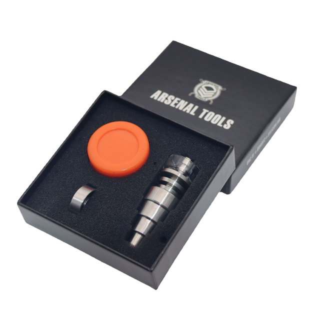 Dabber Tool Kit Classic Innovation 6 In 1 High Temperature Resistance Easily Thermal Conducting Healthy Universal Titanium Nail With Quartz Bowl
