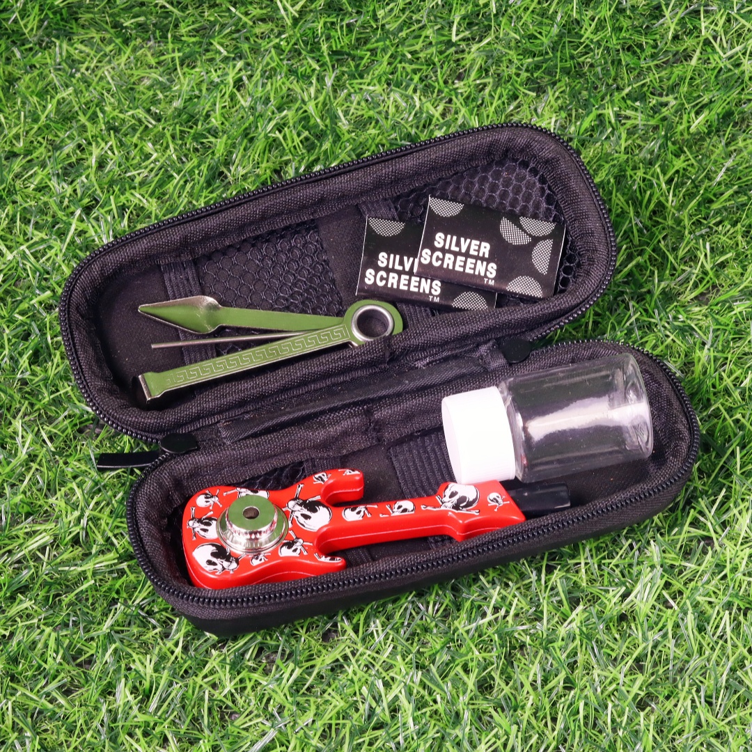 6 Pack Guitar Pipe Set Novelty Guitar Shaped Smoking Pipe Kit Portable Guitar Pipe Gift Set Guitar Style Tobacco Pipe Set